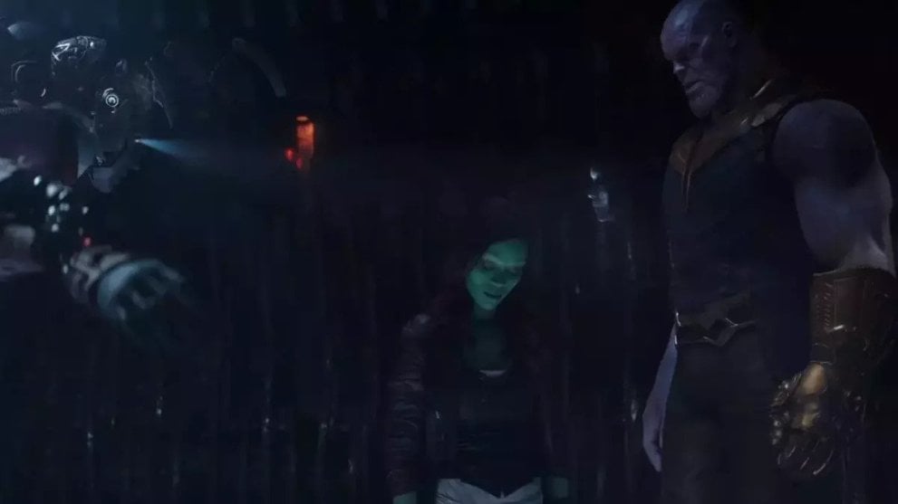 Gamora and Thanos in Avengers Infinity War