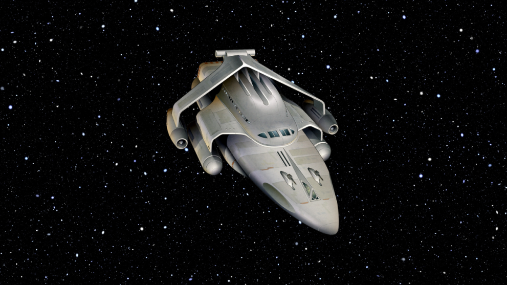 Mara's ship the Jade Shadow in Star Wars. 