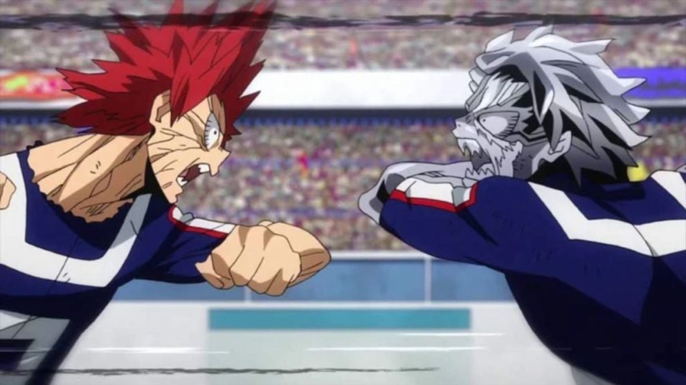 Kirishima vs Tetsutetsu in My Hero Academia