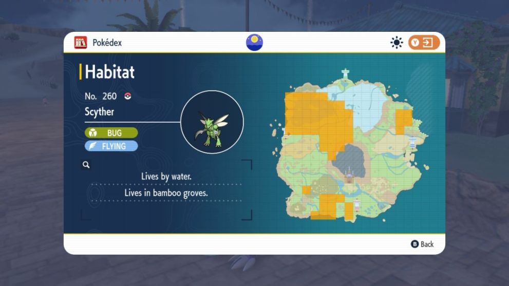 Scyther's location in Pokemon Scarlet & Violet