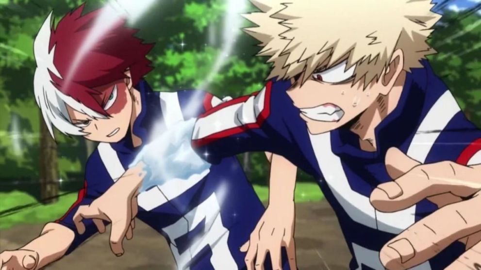 Bakugo vs Todoroki in My Hero Academia