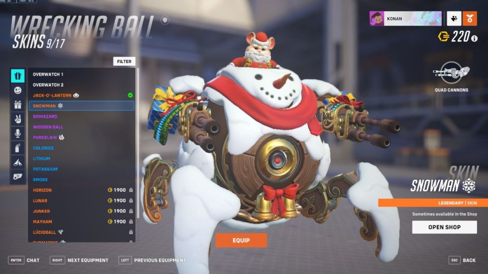 Wrecking Ball's Snowman skin