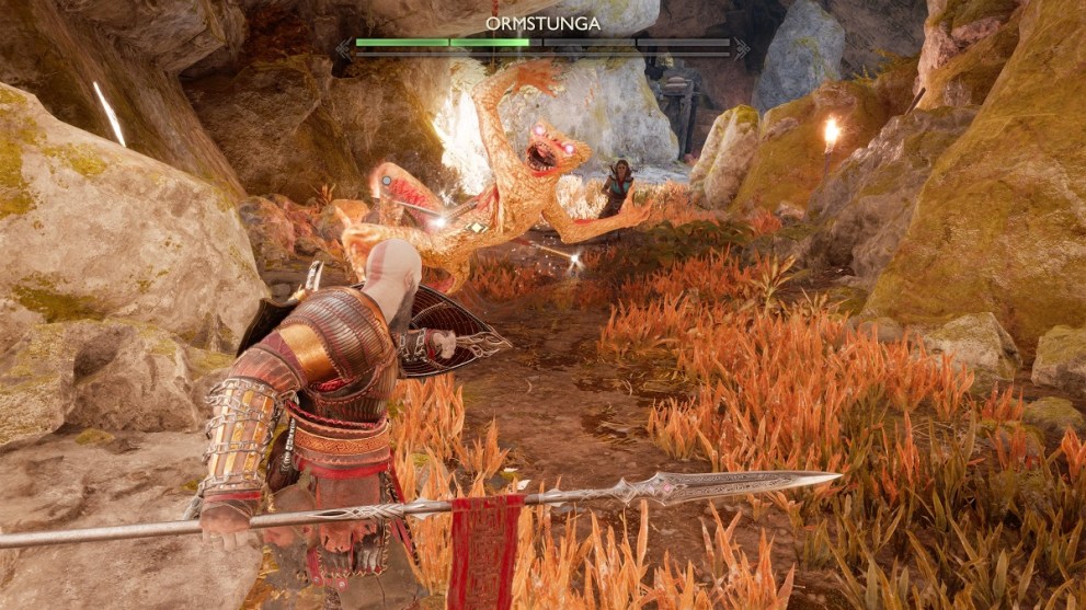 parry ormstunga's attacks to beat ormstunga in god of war ragnarok