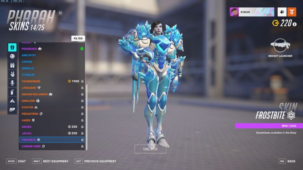 Pharah's Frostbite skin in Overwatch