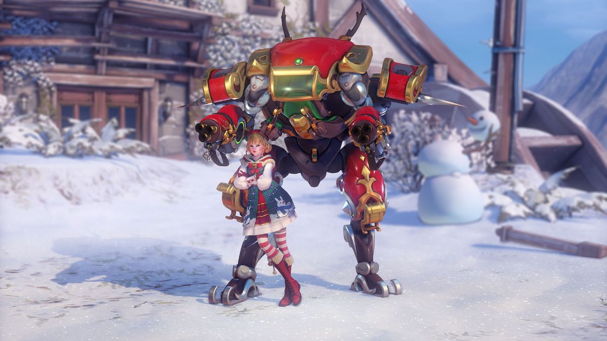 D.Va's Sleighing skin in Overwatch 2