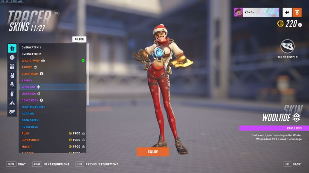 Tracer's Wooltide skin in Overwatch