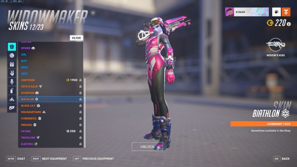 Widowmaker's Biathlon skin in Overwatch