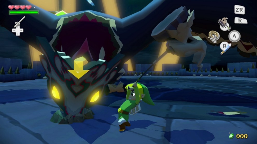 wind waker hd link defeating helmaroc king