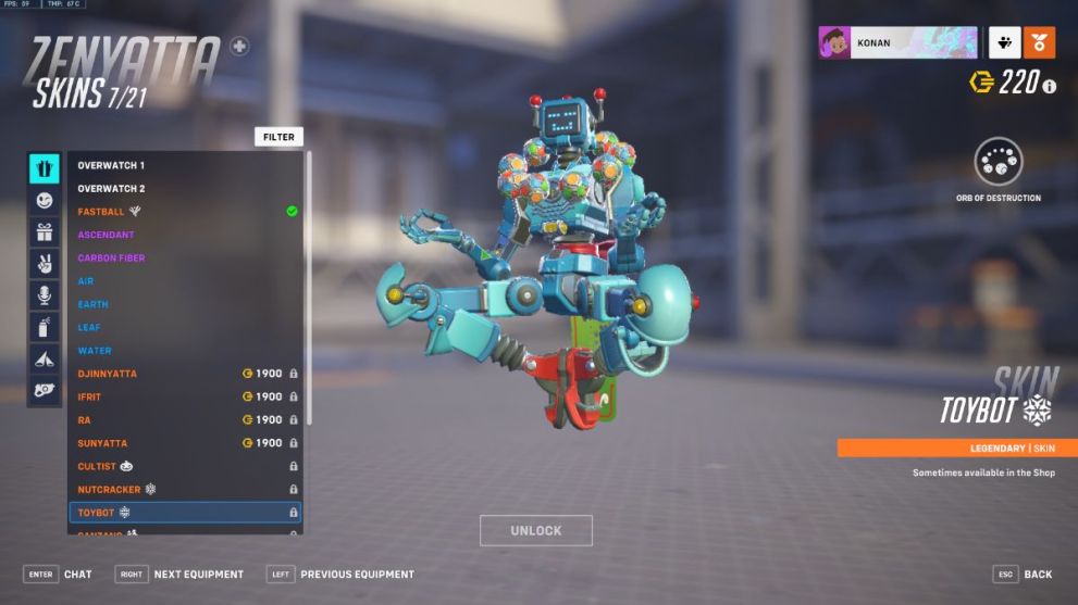 Zenyatta's Toybot skin in Overwatch 2