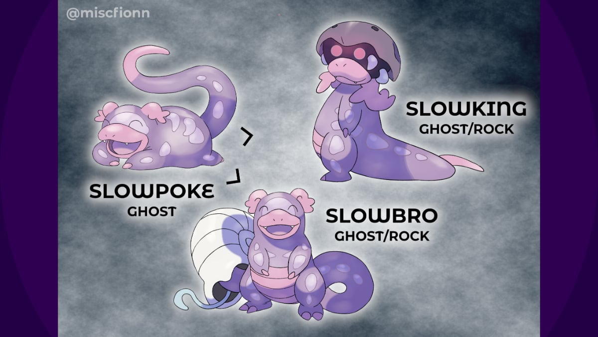 Fan-made Ghost-Type Regional variants for the Slowpoke line