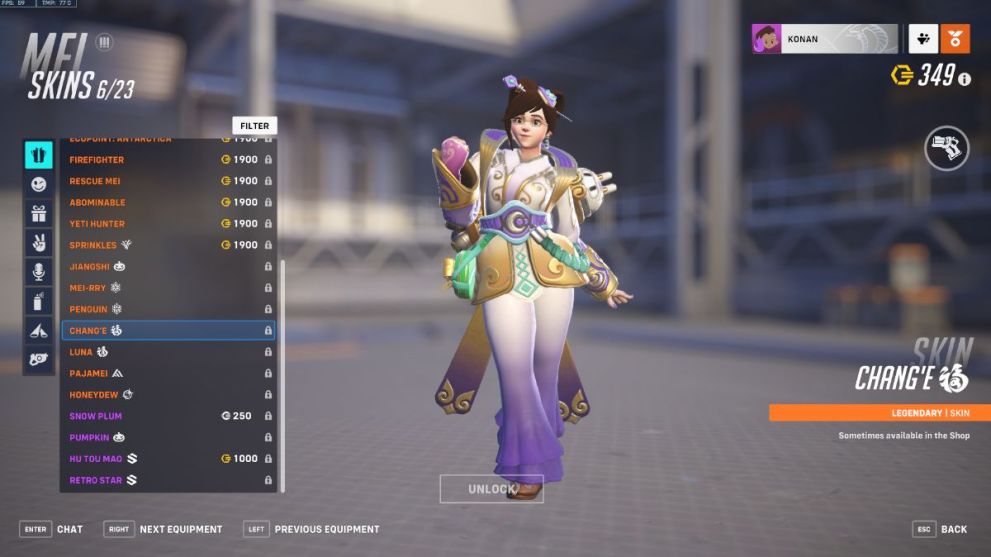 Mei's Chang'e skin in Overwatch 2