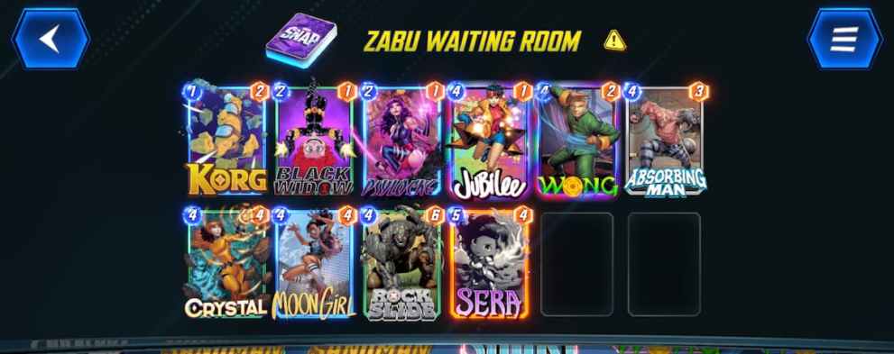 zabu darkhawk deck in marvel snap