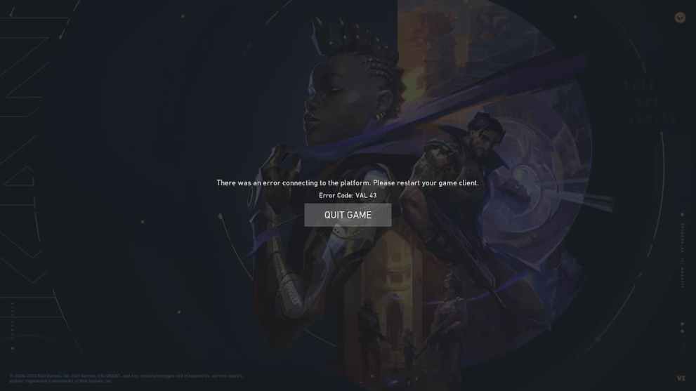 how to fix Valorant Error Code: VAL 43