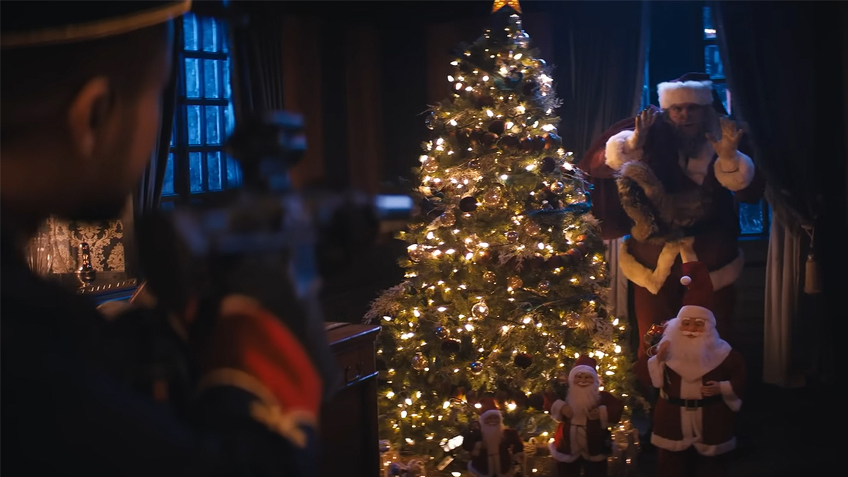 David Harbour as Santa Claus in Violent Night.