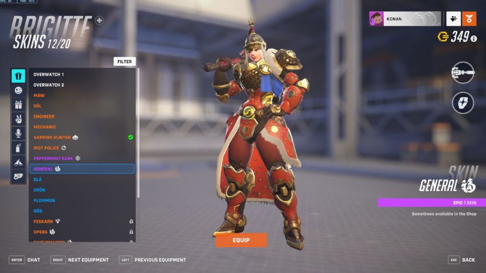 Brigitte's General skin in Overwatch 2