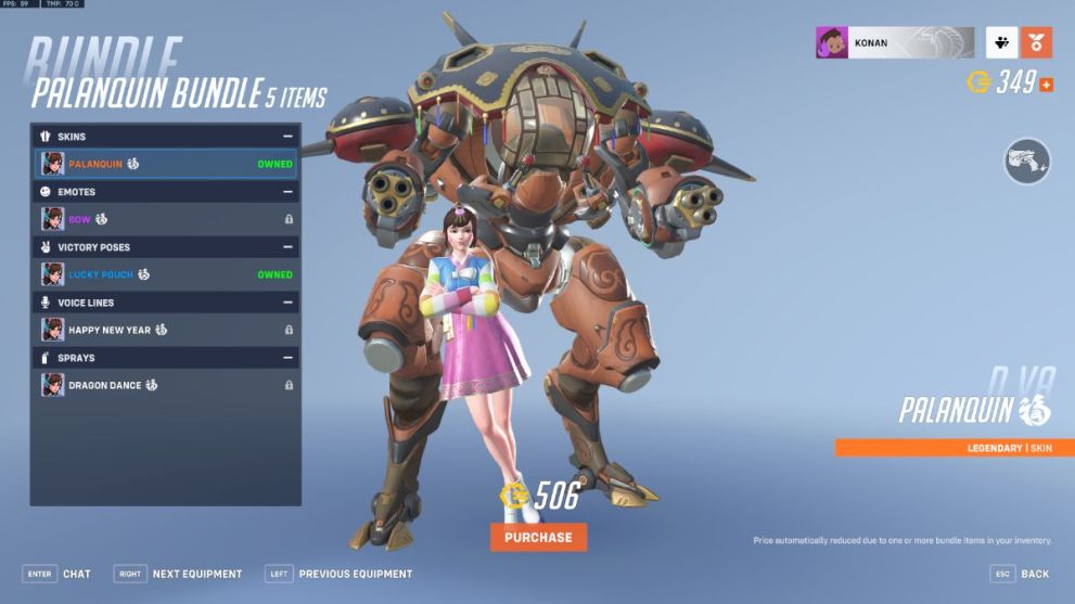 D.Va's Palanquin skin in Overwatch 2