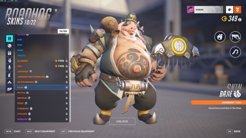 Roadhog's Bajie skin in Overwatch 2