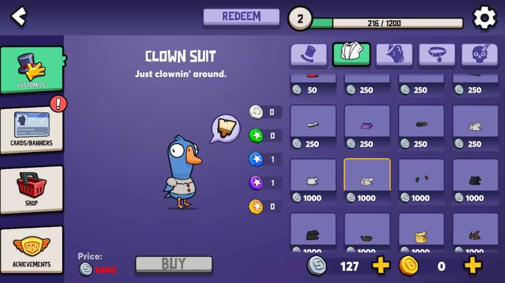 All Outfits and Achievements in Goose Goose Duck