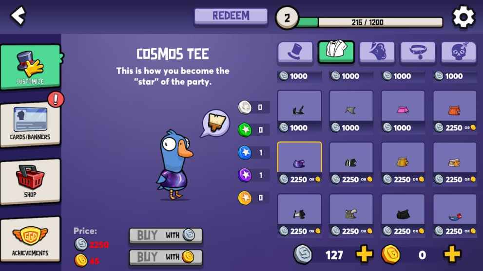 All Outfits and Achievements in Goose Goose Duck