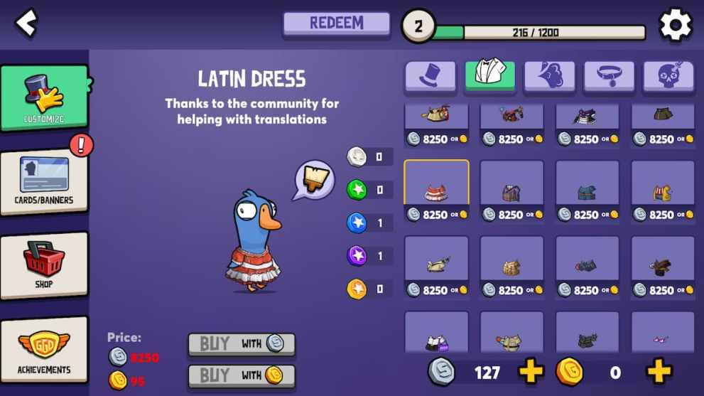 All Outfits and Achievements in Goose Goose Duck