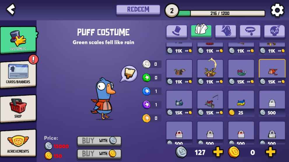 All Outfits and Achievements in Goose Goose Duck