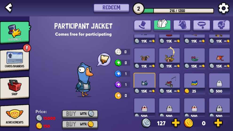 All Outfits and Achievements in Goose Goose Duck