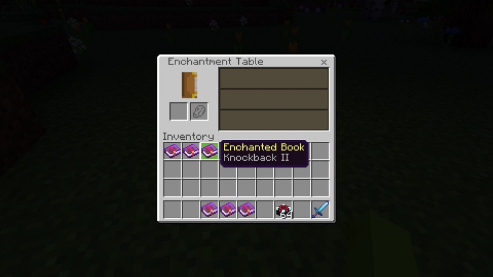 the knockback sword enchantment in minecraft