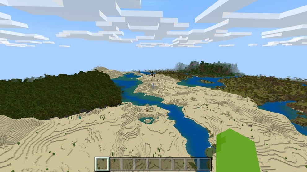 landmass split six ways by a river minecraft seeds