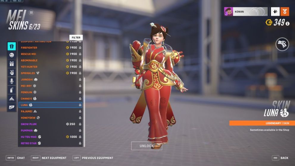 Mei's Luna skin in Overwatch 2