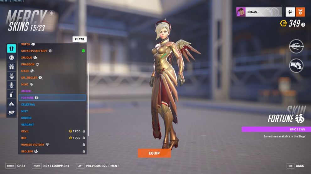 Mercy's Fortune skin in Overwatch 2