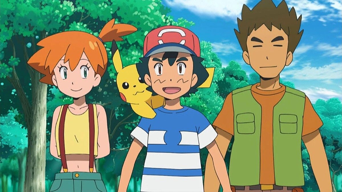 Misty, Ash, and Brock in the Pokemon anime.