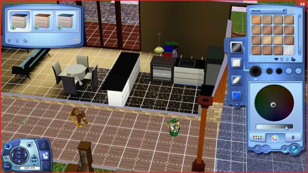 The Sims 3 Create a Style color wheel gave Simmers more creative freedom