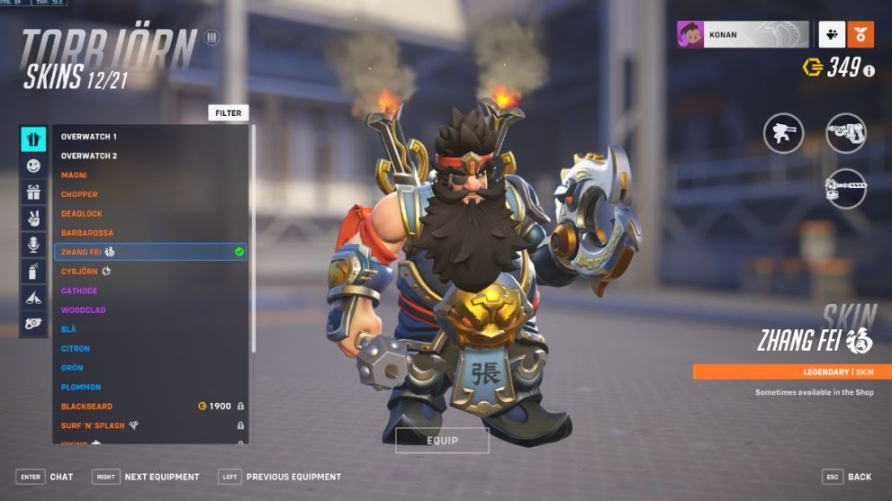 Torbjorn's Zhang Fei skin in Overwatch 2