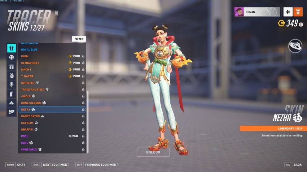 Tracer's Nezha skin in Overwatch 2