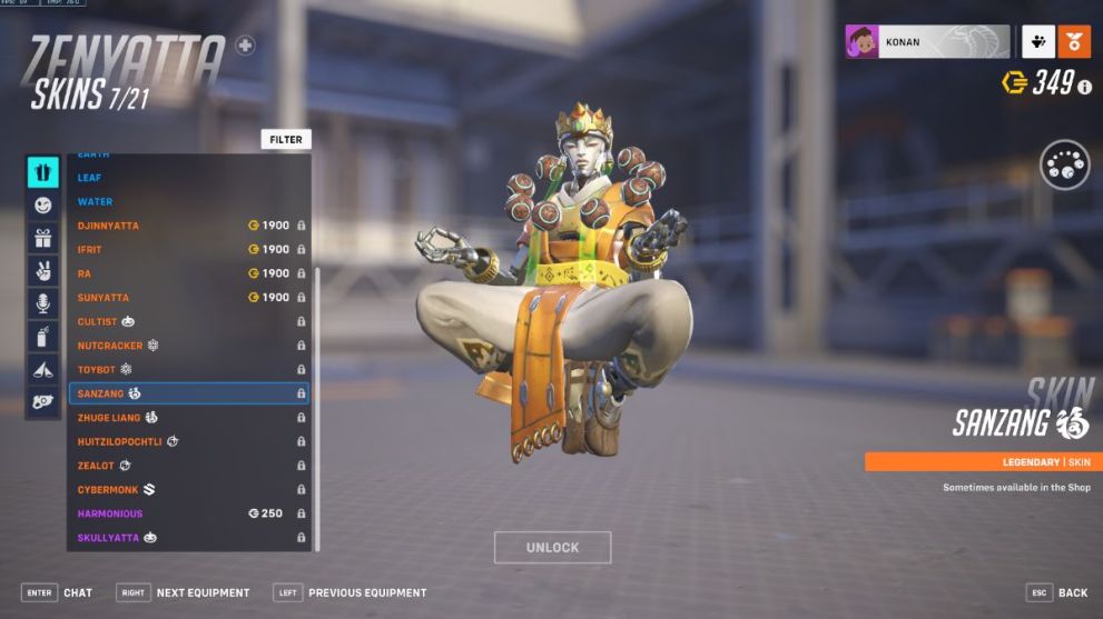 Zenyatta's Sanzang skin in Overwatch 2