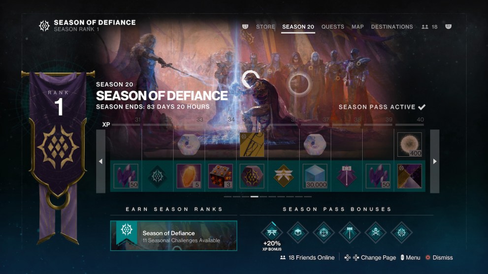 All Destiny 2 Season of Defiance Season Pass Rewards