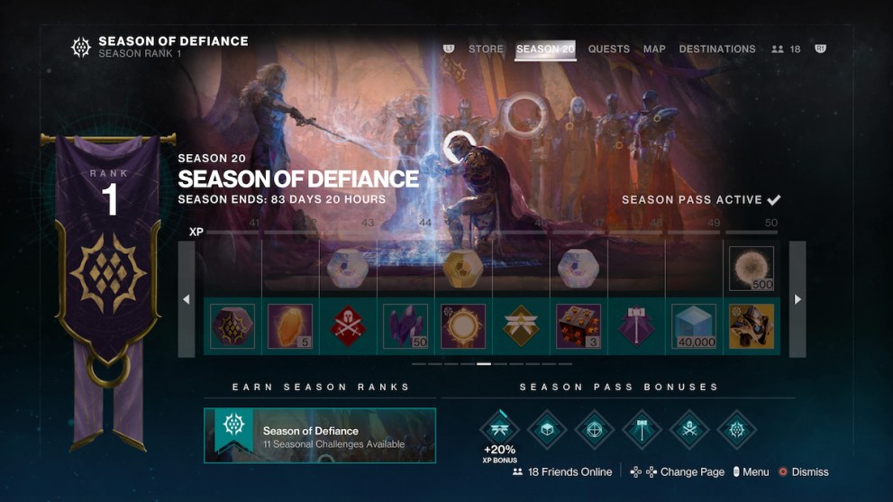 All Destiny 2 Season of Defiance Season Pass Rewards