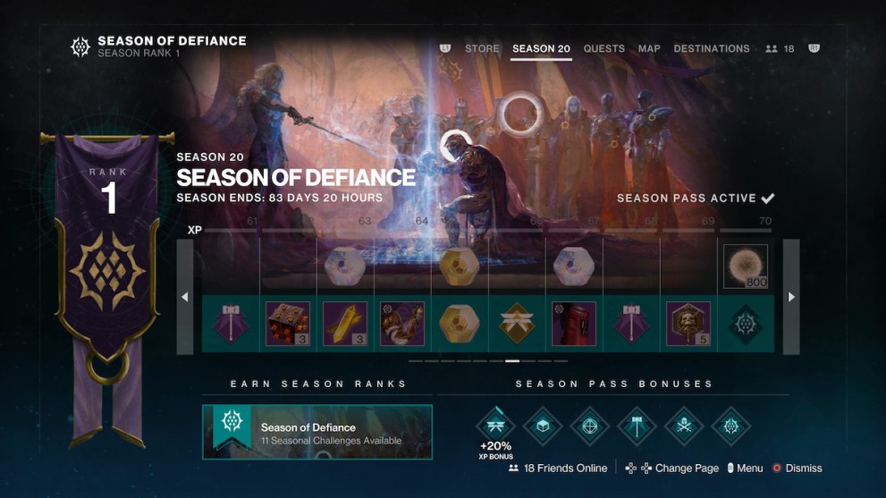 All Destiny 2 Season of Defiance Season Pass Rewards