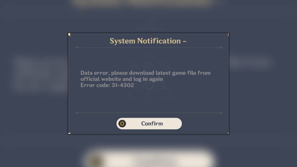 Genshin Impact Error Code 31-4302