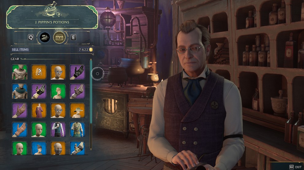 Sell items menu in Hogwarts Legacy.