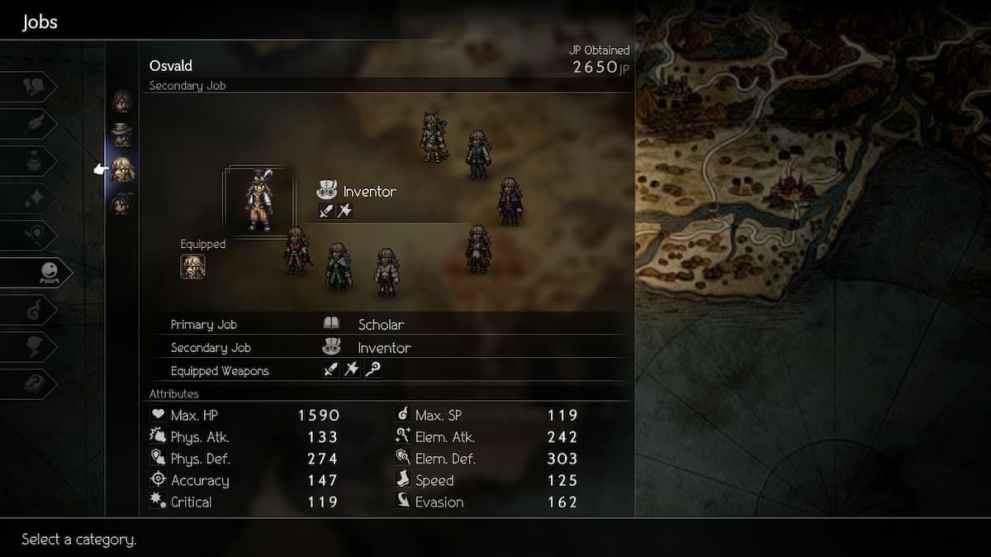 osvald secondary job in octopath traveler ii