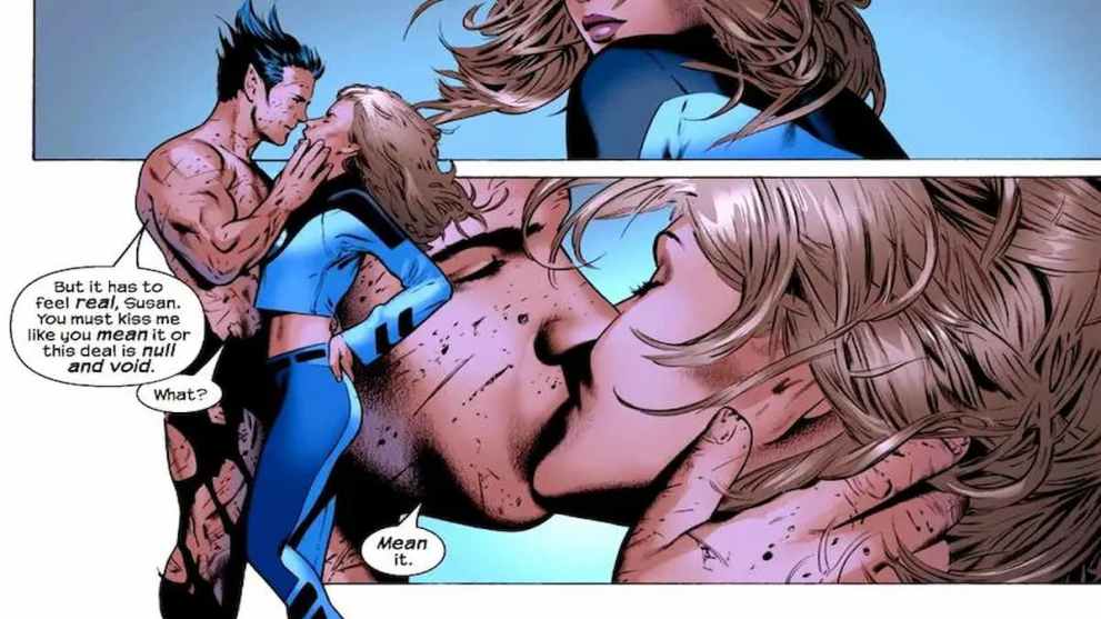 Namor and Susan Storm kissing