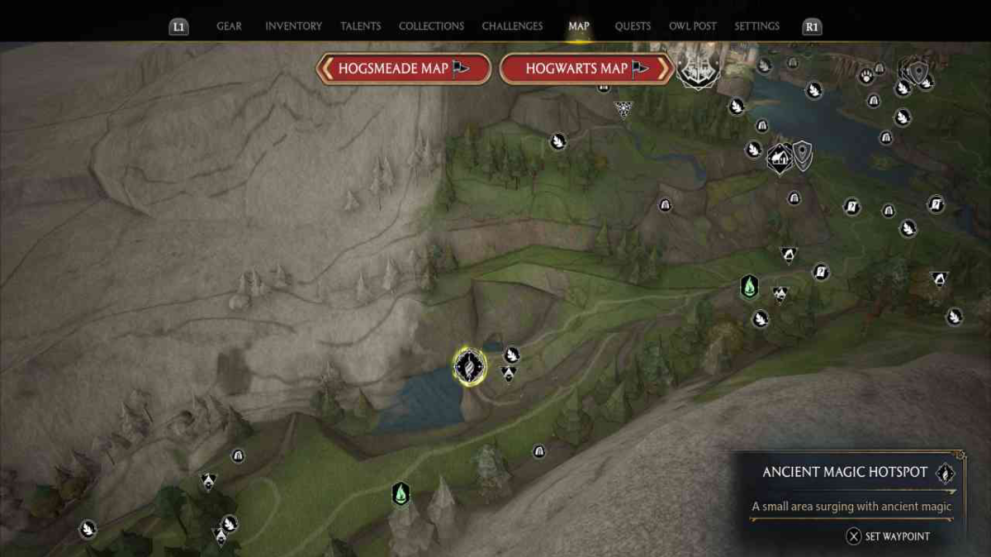 Hogwarts Legacy how to find first feldcroft region hotspot.