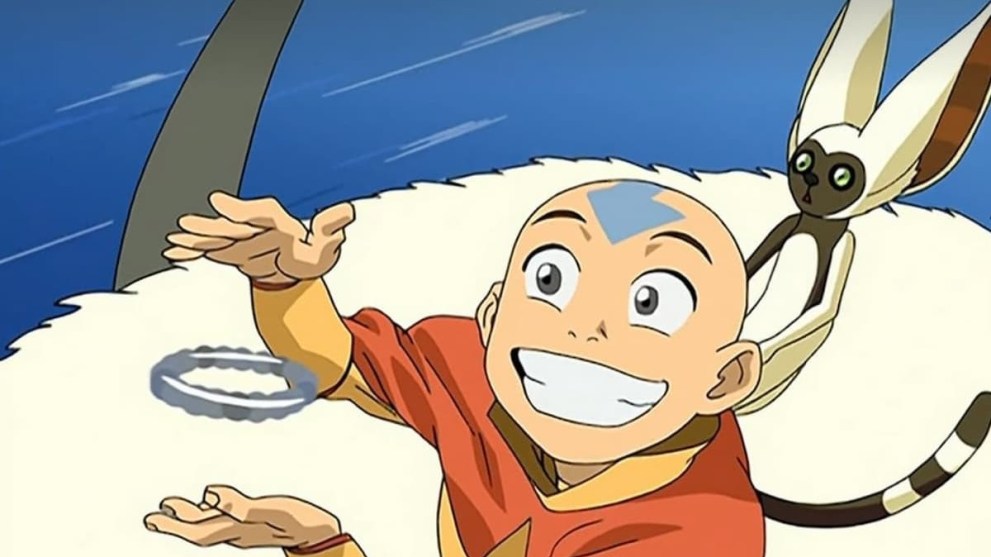 Aang performing an Air trick