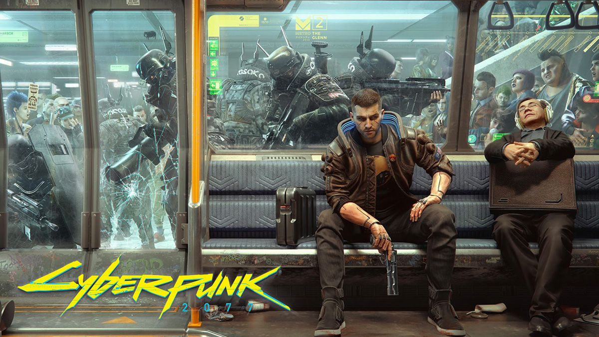 Cyberpunk 2077 metro with logo