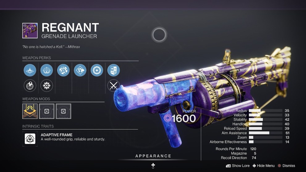 Destiny 2 Legendary Grenade Launcher