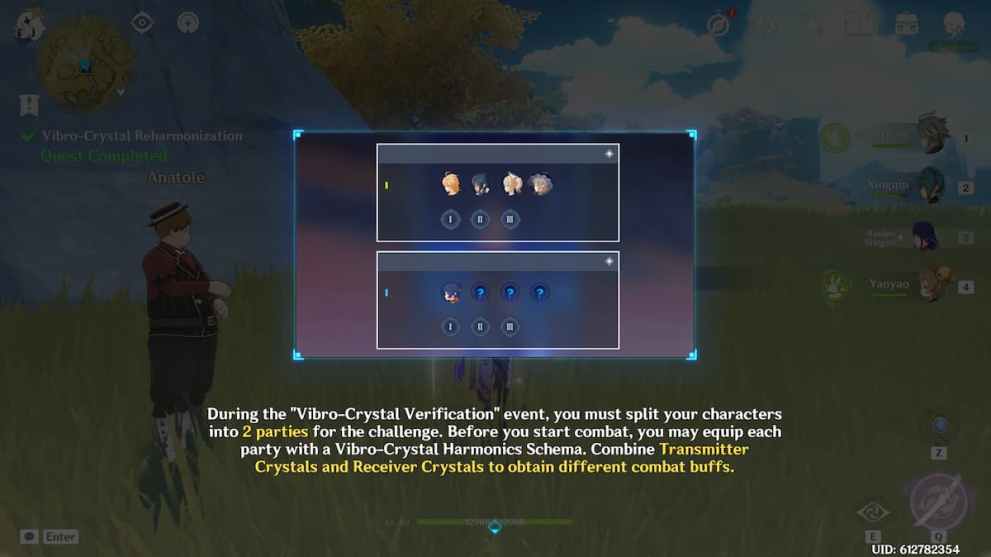 Vibro-Crystal Verification Event Genshin Impact tutorial