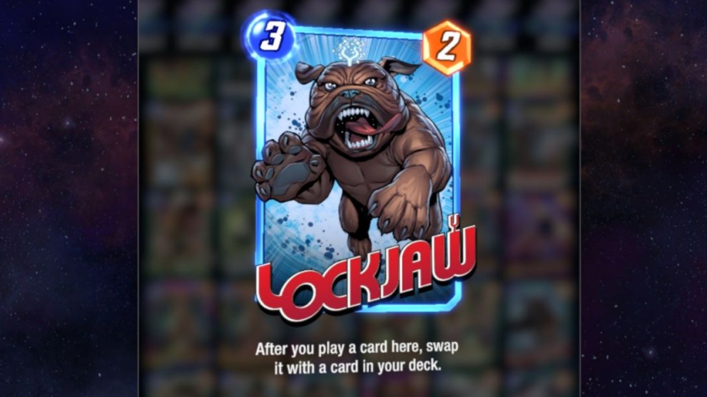 Lockjaw card in Marvel Snap.