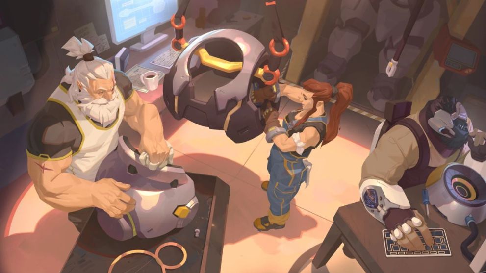 Reinhardt and Brigitte from Overwatch