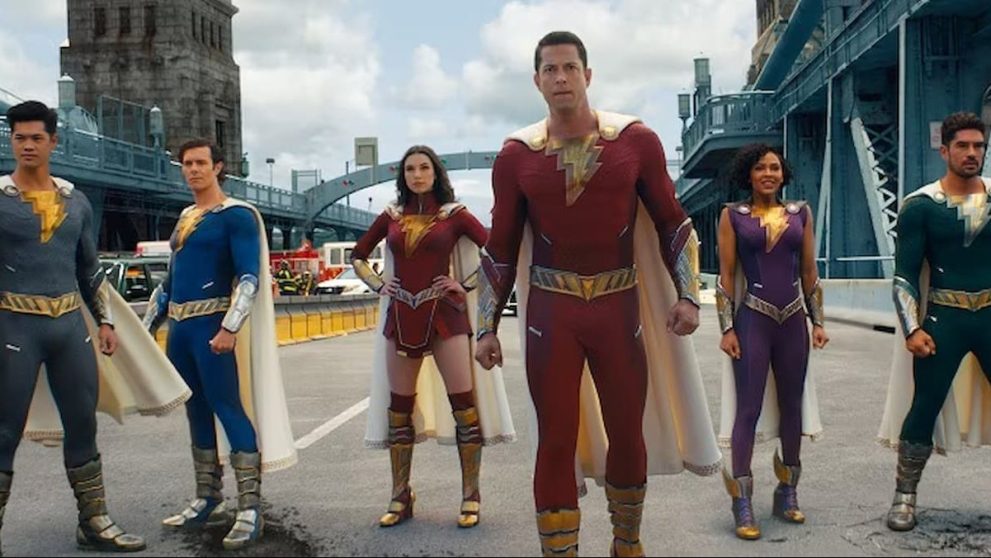 Zachary Levi as Shazam with Shazam Family